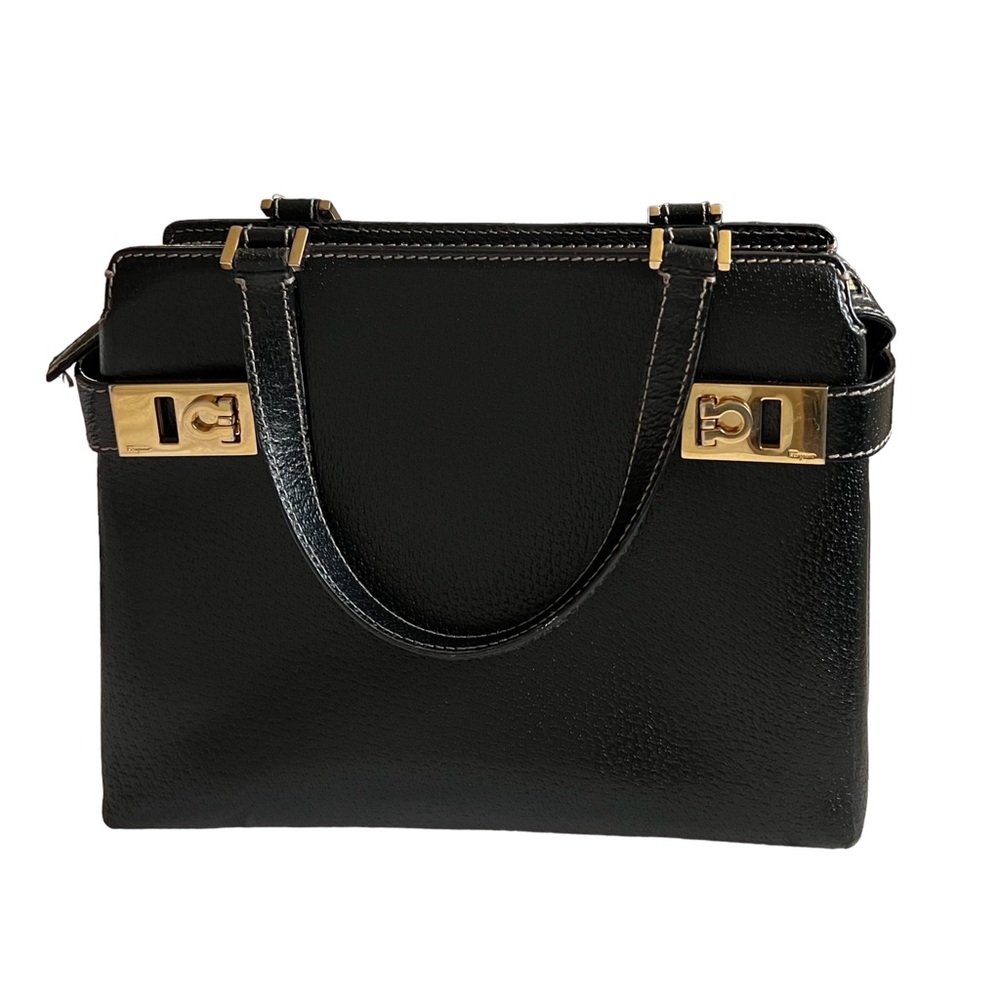 SALVATORE FERRAGAMO Black Leather Handbag